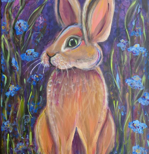 Rabbit in a Meadow by Artist Misty Frederick-Ritz