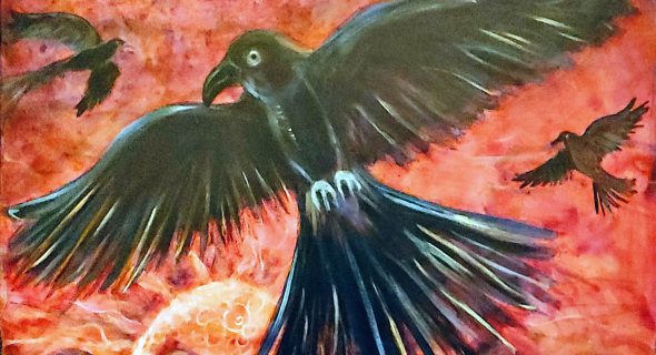 Spirit Raven Painting by Misty Frederick-Ritz